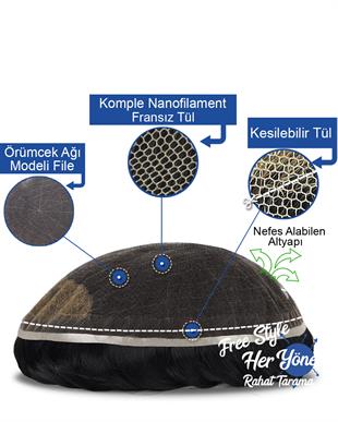 FALUGNAFT | Full Tül Erkek Protez Saç