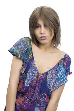 Messy Bob Orta Boy Tül Kadın Medikal Peruk Açık Kumral