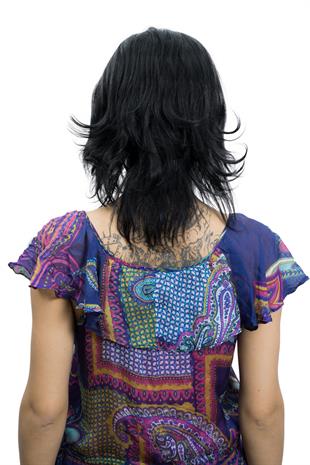 Messy Bob Orta Boy Tül Kadın Medikal Peruk Siyah