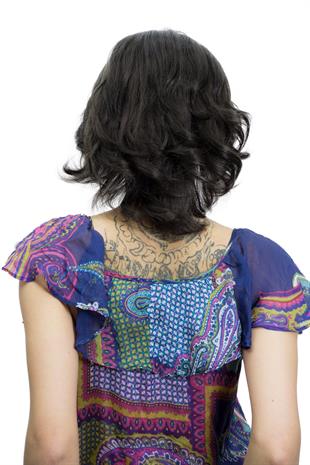 Messy Bob Orta Boy Tül Kadın Medikal Peruk Kestane Rengi