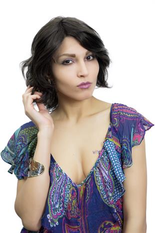 Messy Bob Orta Boy Tül Kadın Medikal Peruk Kestane Rengi