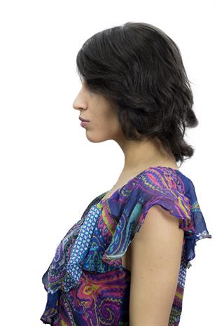 Messy Bob Orta Boy Tül Kadın Medikal Peruk Kestane Rengi