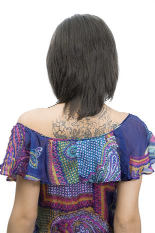 Messy Bob Orta Boy Tül Kadın Medikal Peruk Kestane