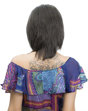 Messy Bob Orta Boy Tül Kadın Medikal Peruk Kestane