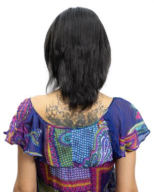 Messy Bob Orta Boy Tül Kadın Medikal Peruk Koyu Kestane