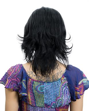 Messy Bob Orta Boy Tül Kadın Medikal Peruk Siyah