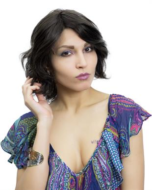 Messy Bob Orta Boy Tül Kadın Medikal Peruk Kestane Rengi