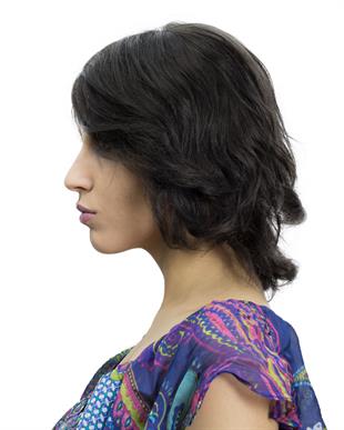 Messy Bob Orta Boy Tül Kadın Medikal Peruk Kestane Rengi