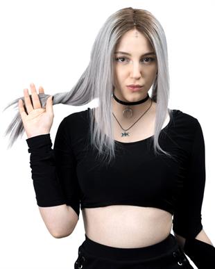 Natali Kadın Medikal Peruk Koyu Kahve Gray Ombreli