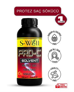 S-Well PRO-C Solvent Protez Saç Bant Sökücüsü 33.81 FL OZ OZ (1000 ML)