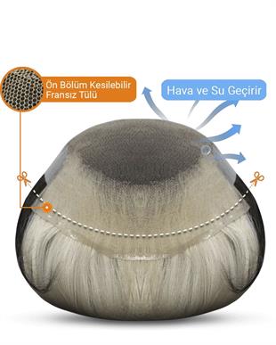 Star Erkek Protez Saç | 3 CM Ön Tek Düğüm & French Lace | S-Well