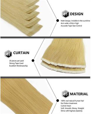 True Tape Elastibond Hair Extension Tape - Bant Kaynak Bandı (4 cm x 0,8 cm) 96 Adet