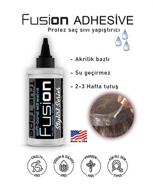 True Tape FusiON Soft Bond Adhesive Protez Saç Likid Yapıştırıcı 3.4 FL OZ (100ML)