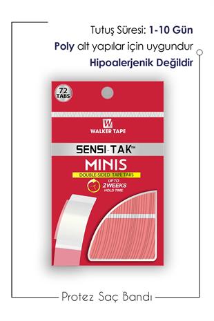 Walker Tape Sensi Tak™ Minis Protez Saç Bandı Oval (2,0cm x 7,5cm) 72 Adet