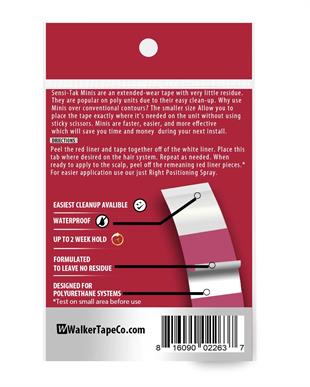 Walker Tape Sensi Tak™ Minis Protez Saç Bandı Oval (2,0cm x 7,5cm) 72 Adet