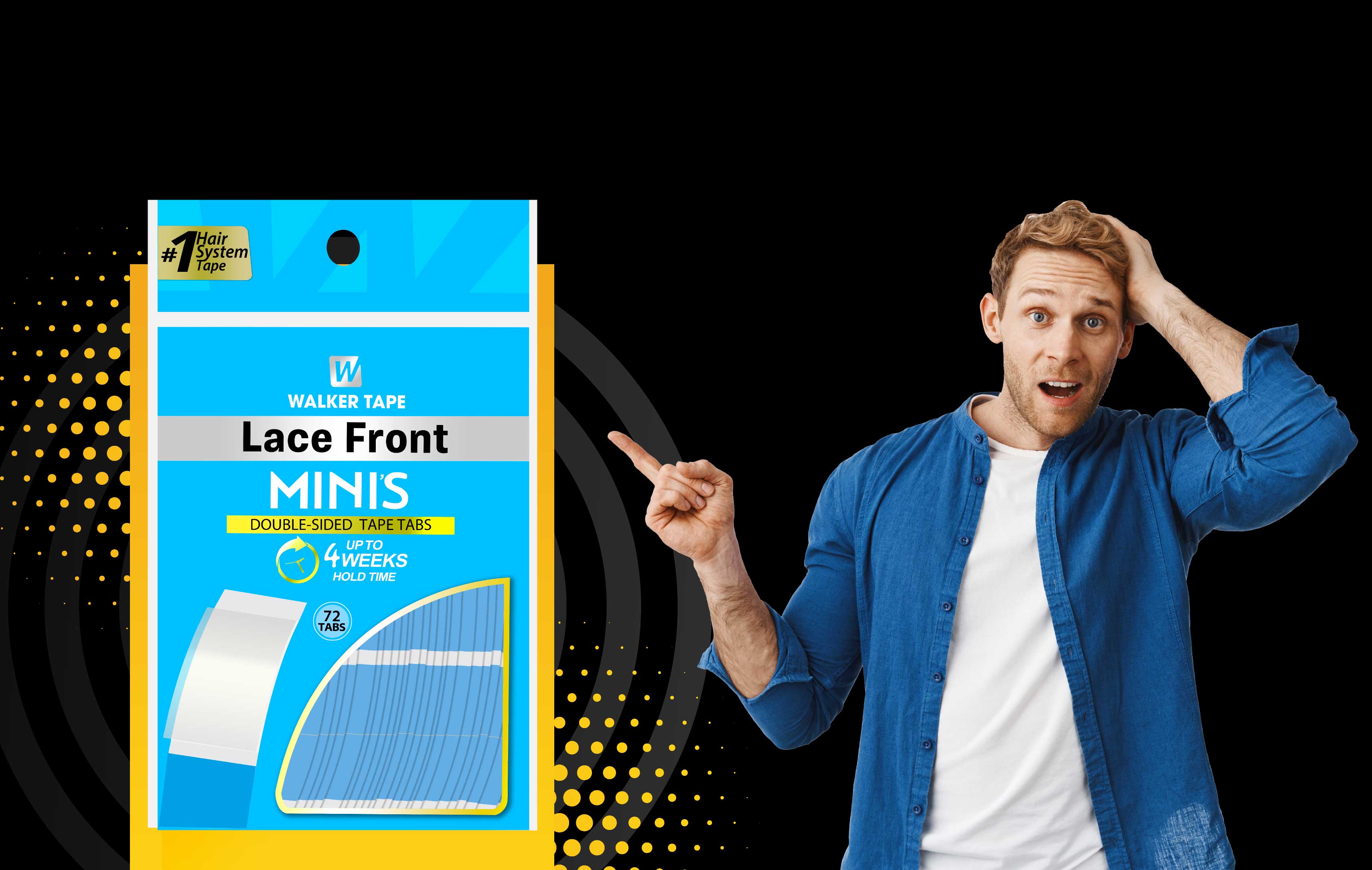 Walker Tape | LACE FRONT® Protez Saç Bandı Düz - 72 Adet