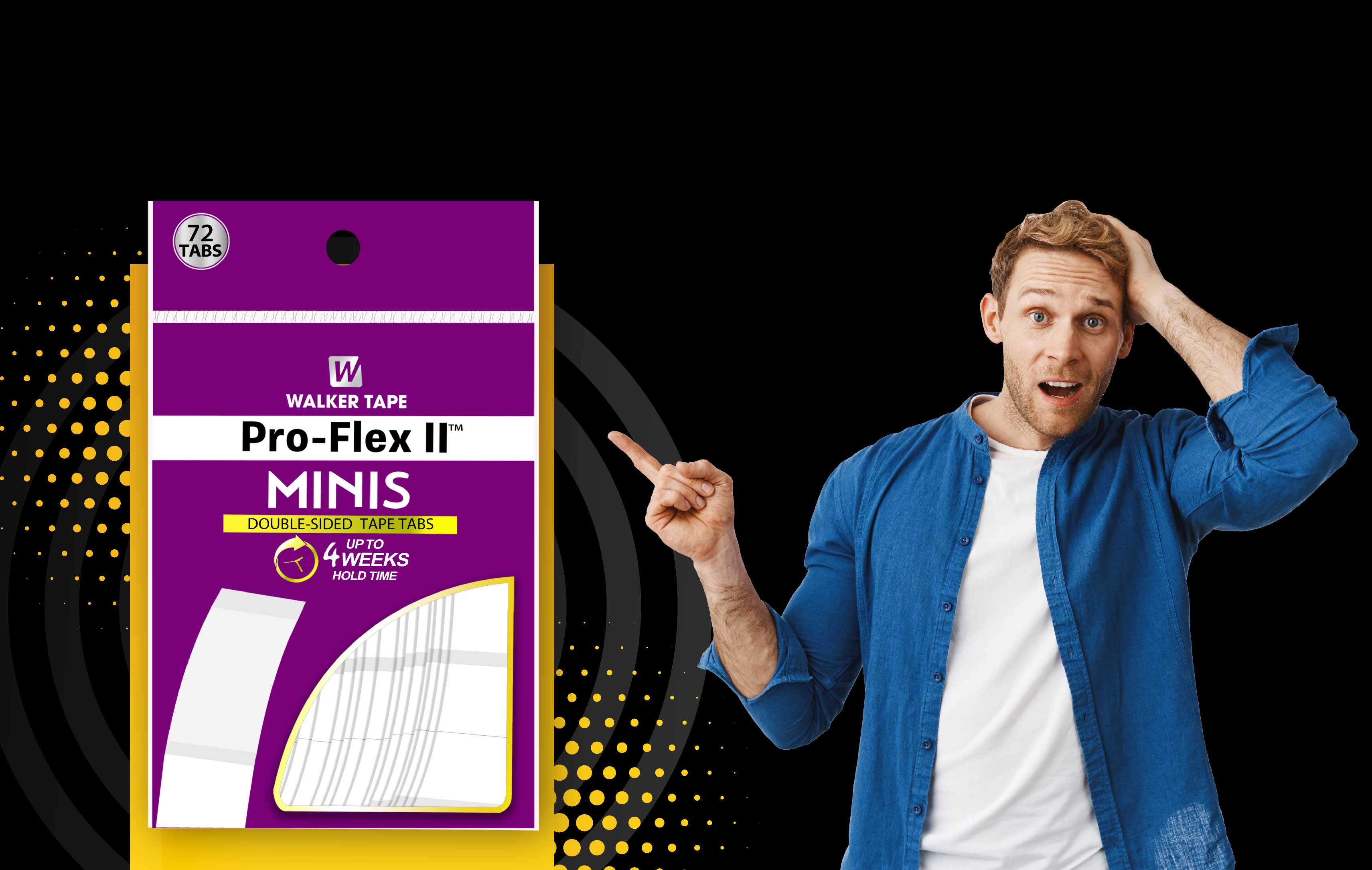 Walker Tape | PRO-FLEX II® Protez Saç Bandı Düz - 36 Adet