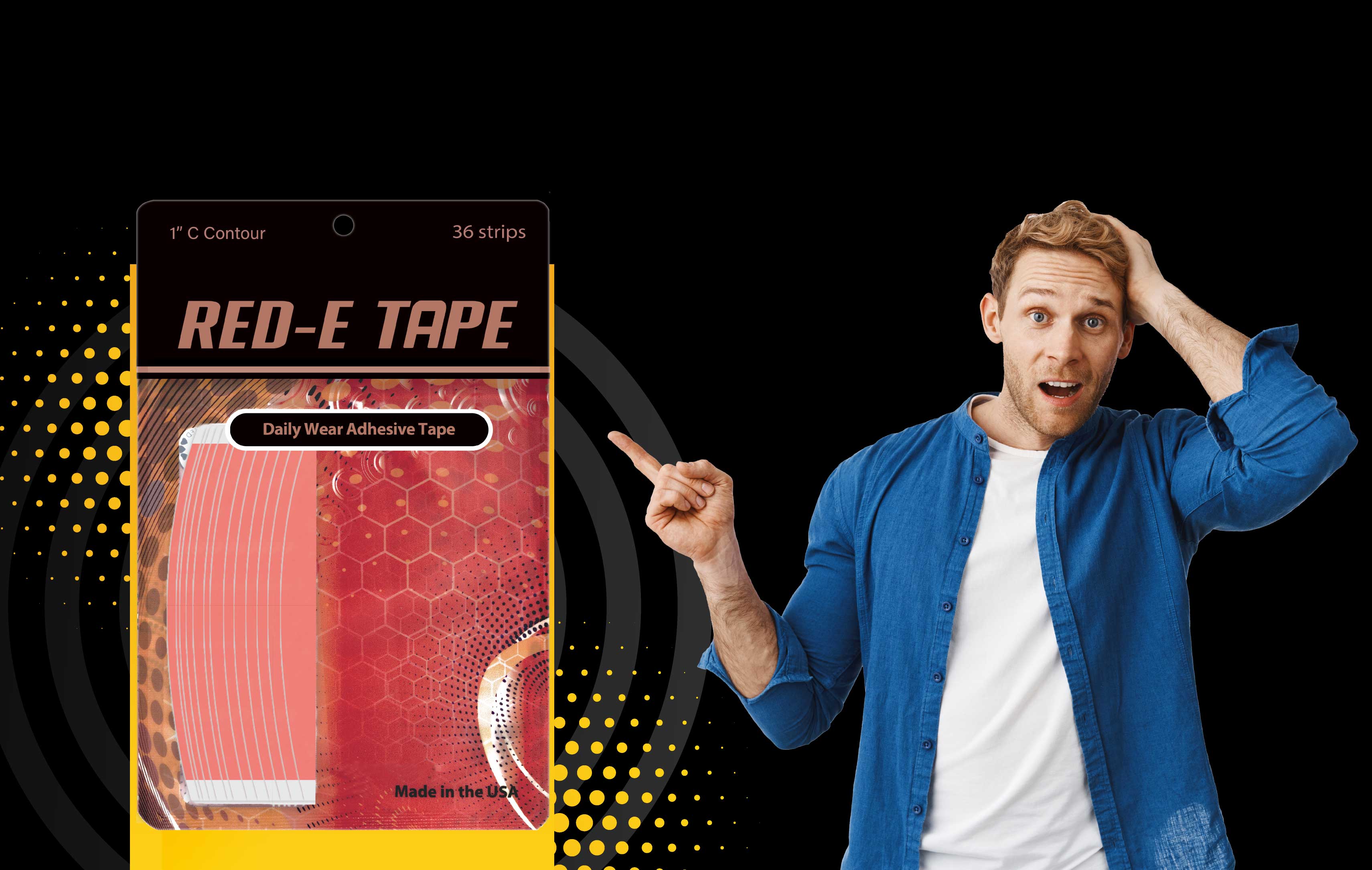 True Tape | RED-E TAPE® Protez Saç Bandı Düz - 36 Adet