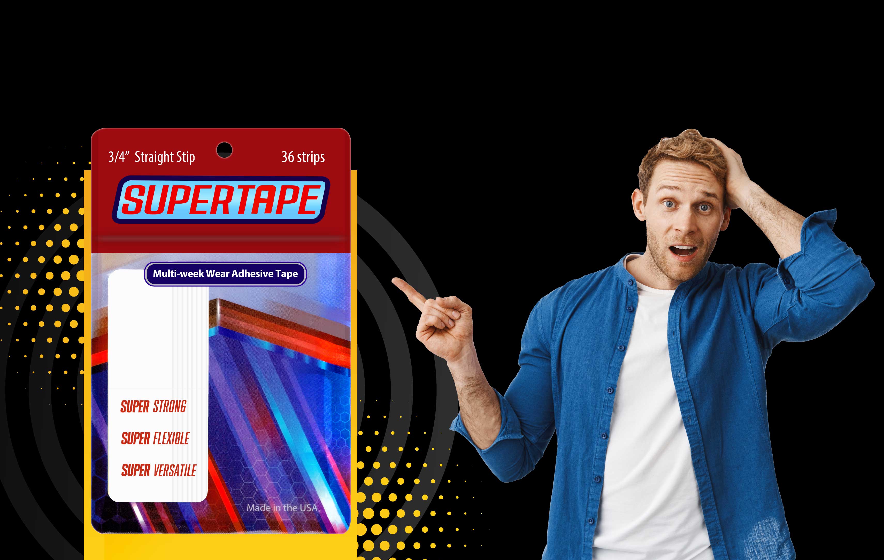 True Tape | SUPERTAPE® Protez Saç Bandı Düz - 36 Adet