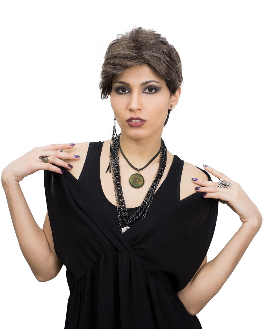 S-Well®Pixie Kadın Kısa Medikal Peruk Pixie Kadın Kısa Medikal Peruk Doğal Renk %25 Kırçıllı – Zarif ve Gerçek Saç Görünüm