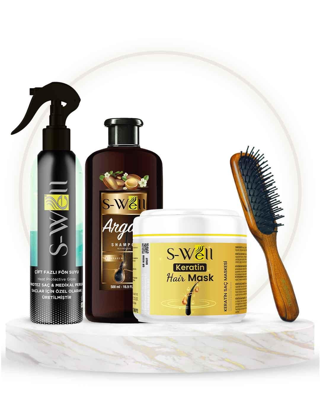 S-Well®Protez Saç Bakım Seti 4 in 1 YIPRANMIŞ SAÇLARA ÖZEL Protez Saç Bakım Seti 4 in 1 YIPRANMIŞ SAÇLARA ÖZEL