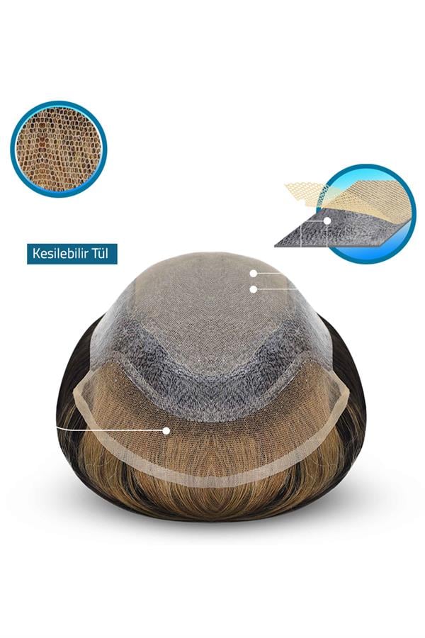 S-Well HairBİO | Önü Tül Erkek Protez Saç S-Well BİO | Tül Erkek Protez Saç | 100% Doğal Görünüm