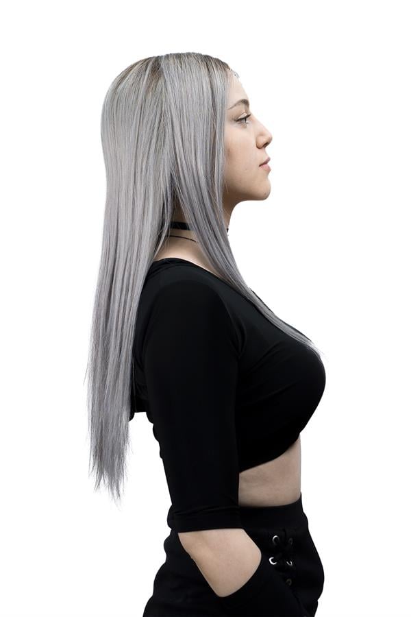 S-Well®Natali Kadın Medikal Peruk S-Well Pixie Kadın Kısa Medikal Peruk Modeli Koyu Kahve & Gray Ombreli