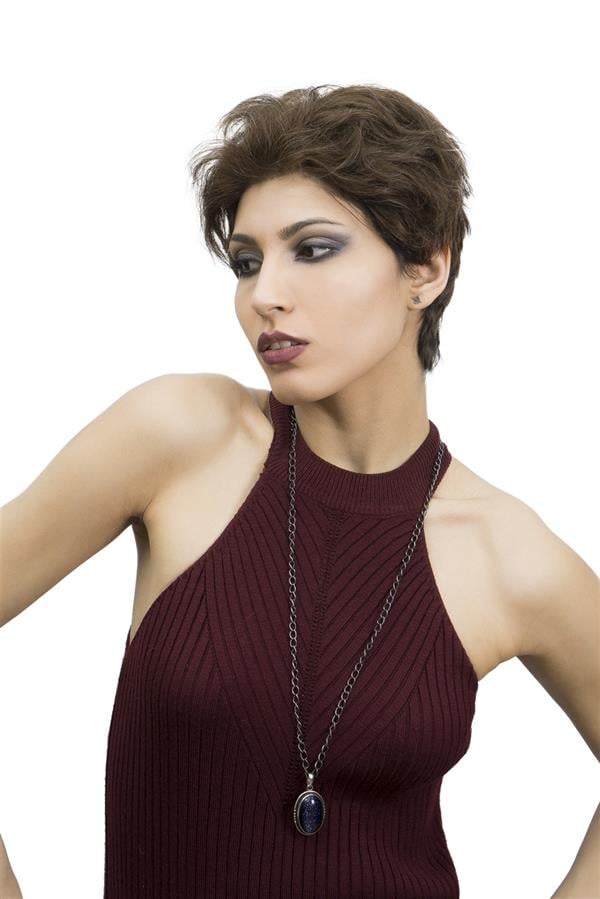 S-Well®Pixie Kadın Kısa Medikal Peruk S-Well Pixie Kadın Kısa Medikal Peruk Modeli Kestane Renk & %5 Kırçıllı