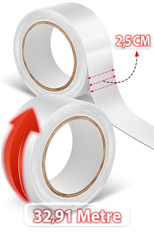 1522 Clear™ Roll Tape - Protez Saç Bandı Rulo 36 Yds (33m) 