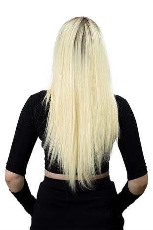 S-Well®Natali Kadın Medikal Peruk S-Well Pixie Kadın Kısa Medikal Peruk Modeli Koyu Kumral & Sarı Ombreli Renk