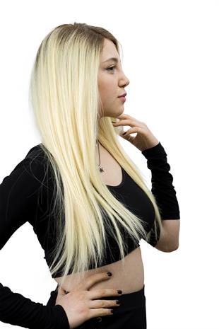 S-Well®Natali Kadın Medikal Peruk S-Well Pixie Kadın Kısa Medikal Peruk Modeli Koyu Kumral & Sarı Ombreli Renk