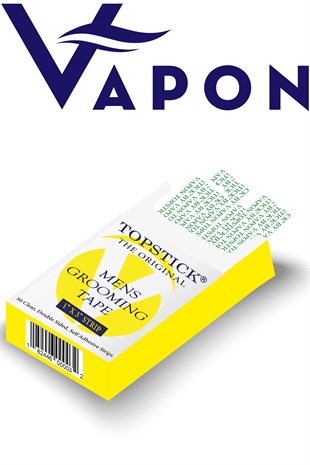 Vapon TapeVapon Tape | TOPSTICK Plus Protez Saç Bandı Düz (2,5cm x 7,5cm) 50 Adet Vapon Tape Protez Saç Bandı 
