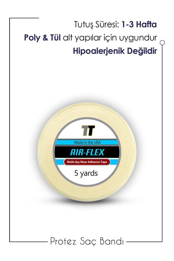 True Tape, LLC.True Tape - Air-Flex Bonding Adhesive™ Roll Tape Protez Saç Bandı Delikli 3/4