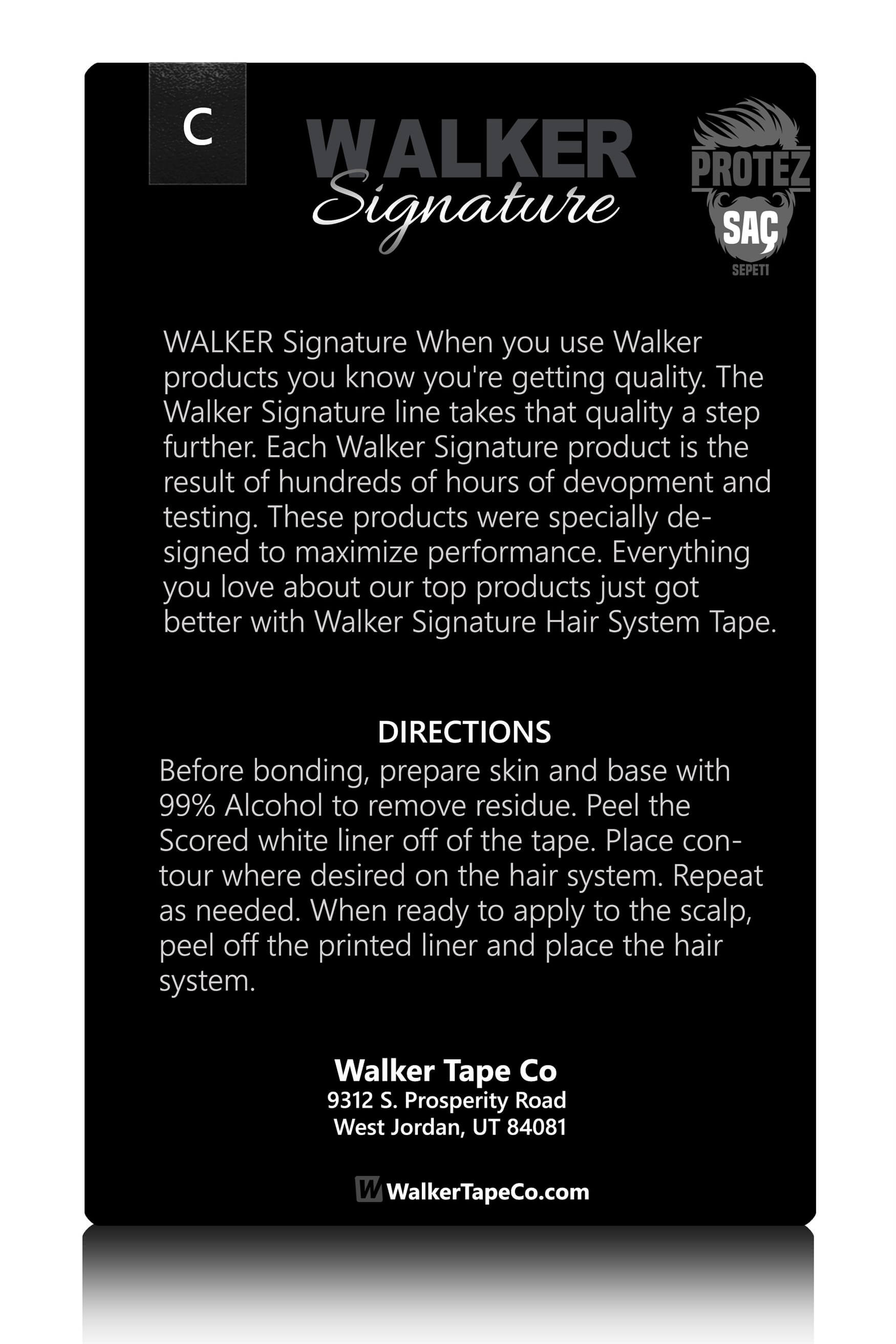 Walker Signature Tape Protez Saç Bandı Düz (''C'' - 2.0cm x 7.5cm) 36 Adet