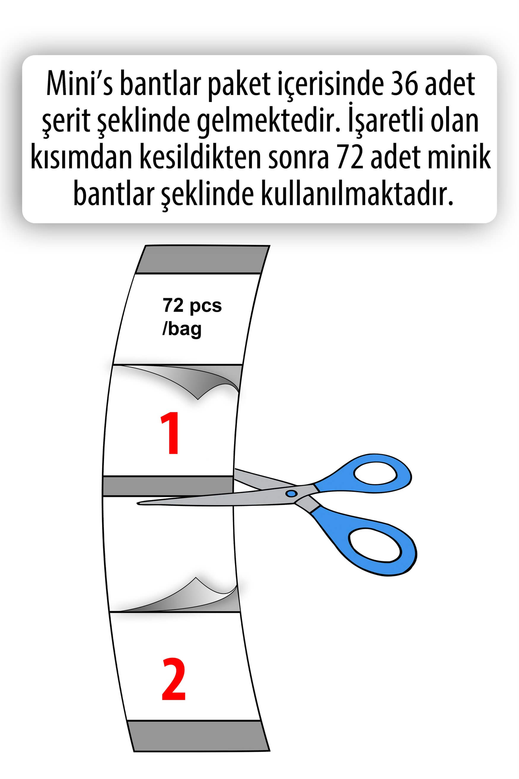 Walker Tape No-Shine Mini's Protez Saç Bandı Oval (Parlama Yapmaz) 3/4