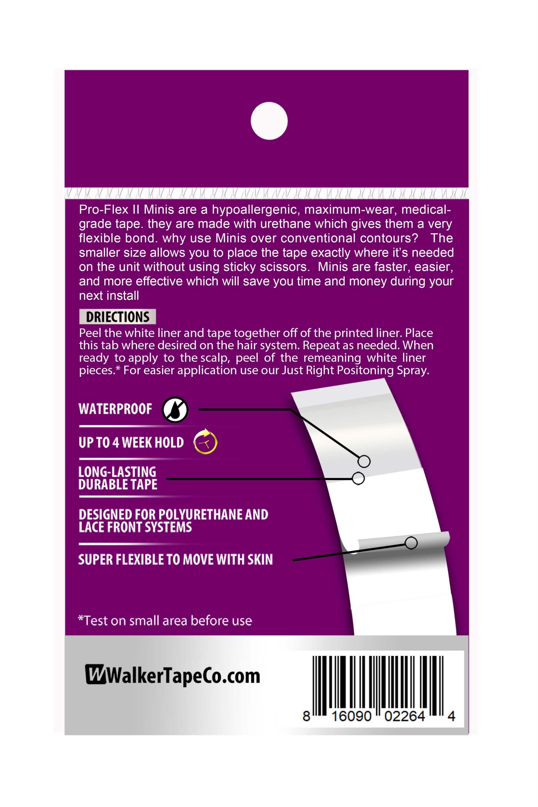 Walker Tape Pro-Flex II™ Mini's Protez Saç Bandı Oval (2,0cm x 7,5cm) 72 Adet