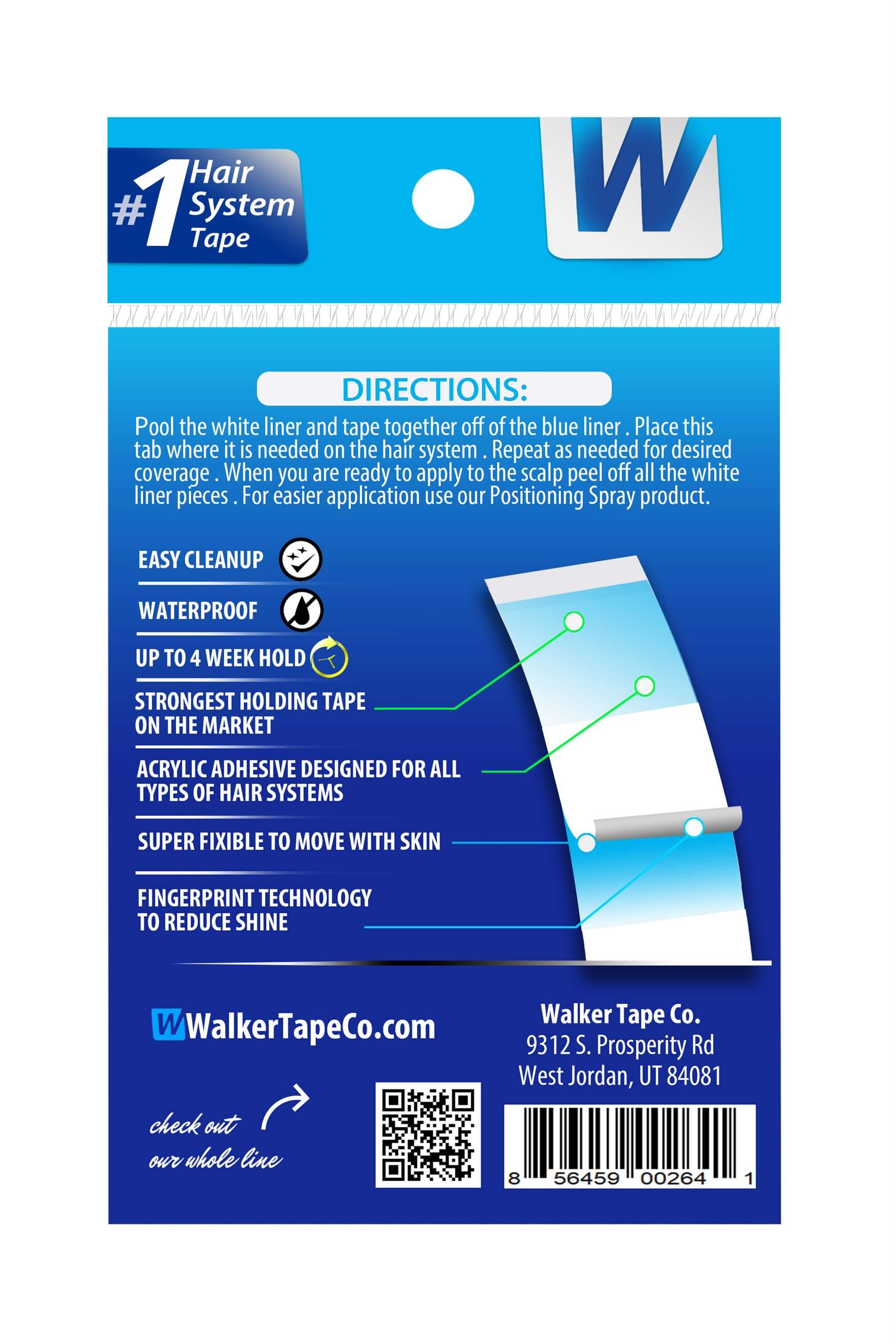 Walker Tape Ultra Hold Mini's Protez Saç Bandı 3/4″ x 3″ (1,90 x 7,62 cm)