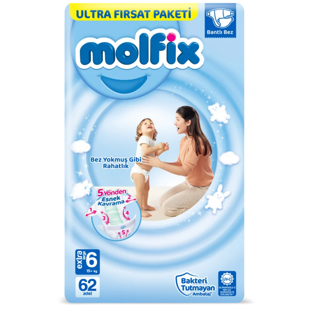 MOLFİX ULTRA FIRSAT EXTRA LARGE 62'LİBEBEK BEZİMOLFİX50004423