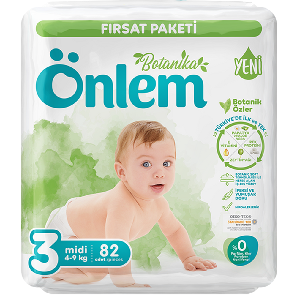 Önlem Botanika Bebek Bezi Fırsat Paketi 3 Beden Midi 82'liBEBEK BEZİÖNLEMO8697405348176