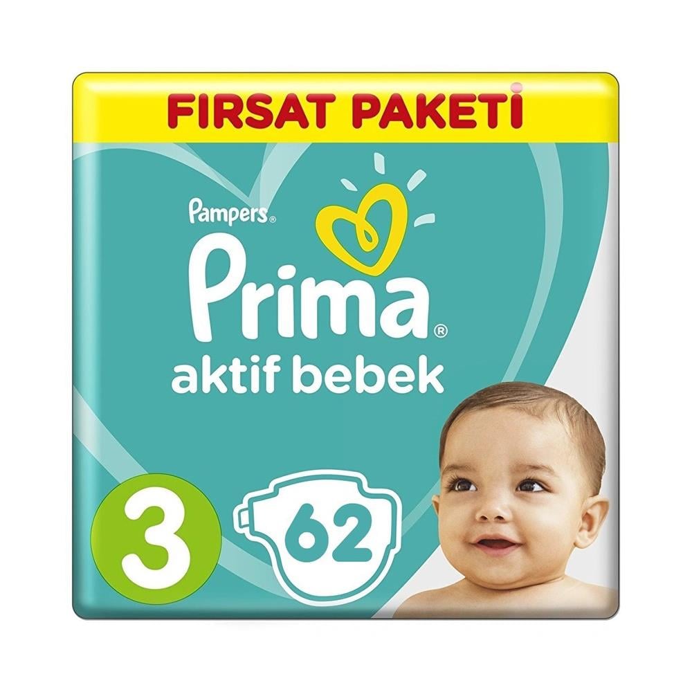 PRİMA FIRSAT PAKETİ 6-10 KG 62 Lİ 3NBEBEK BEZİPRİMAPRM3