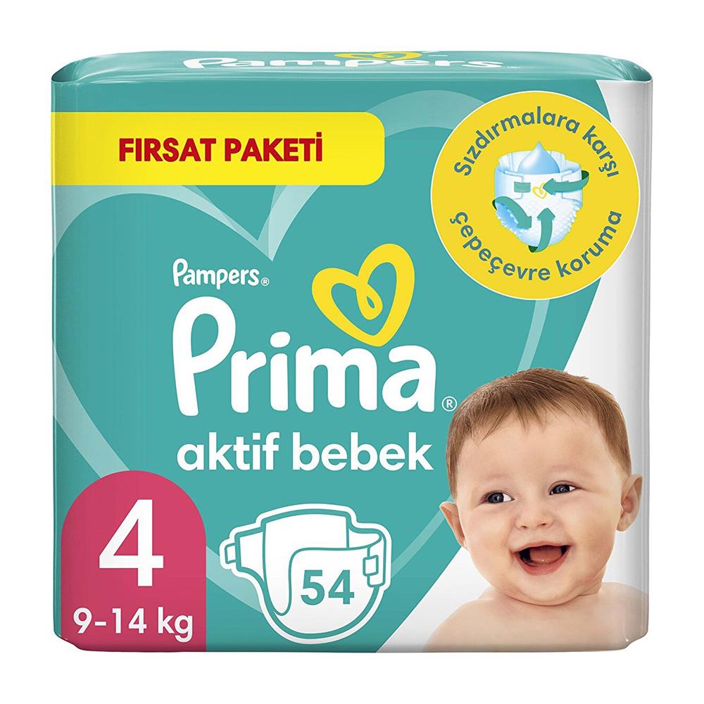 PRİMA FIRSAT PAKETİ 9-14 KG 54 LÜ 4NBEBEK BEZİPRİMAPRM4