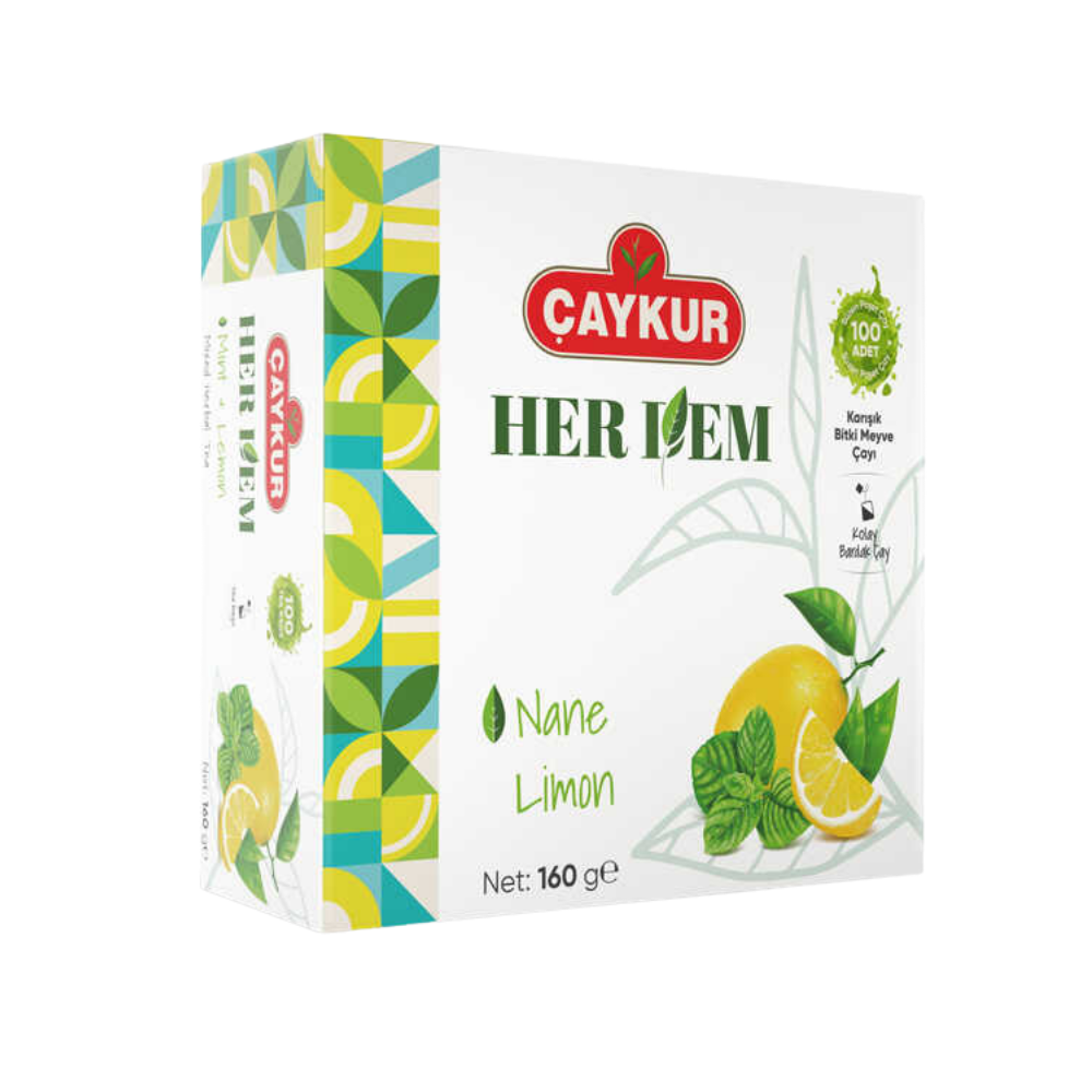 ÇAYKUR HERDEM YEŞİL NANE LİMON ÇAYI SÜZEN POŞET 160 GRBİTKİ ÇAYIÇAYKUR131163