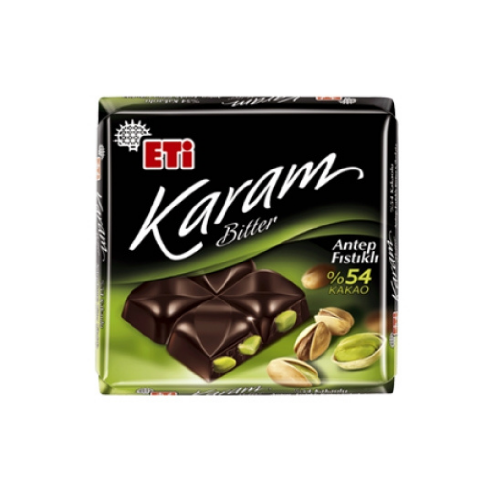 ETİ KARAM BİTTER %54 KAKAO ANTEP FISTIKLI 60 GBİTTER ÇİKOLATAETİ1277600