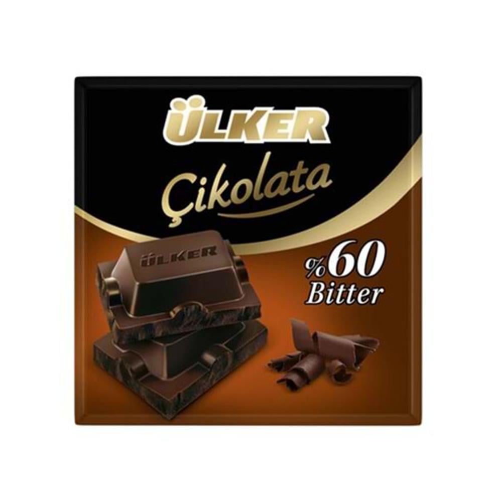 ÜLKER KARE ÇİKOLATA BİTTER 60 GRBİTTER ÇİKOLATAÜLKER0142907