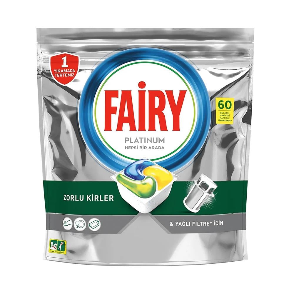 FAİRY PLATINUM LİMON KOKULU 60'LIBULAŞIK MAKİNESİ ÜRÜNLERİFAİRY212953