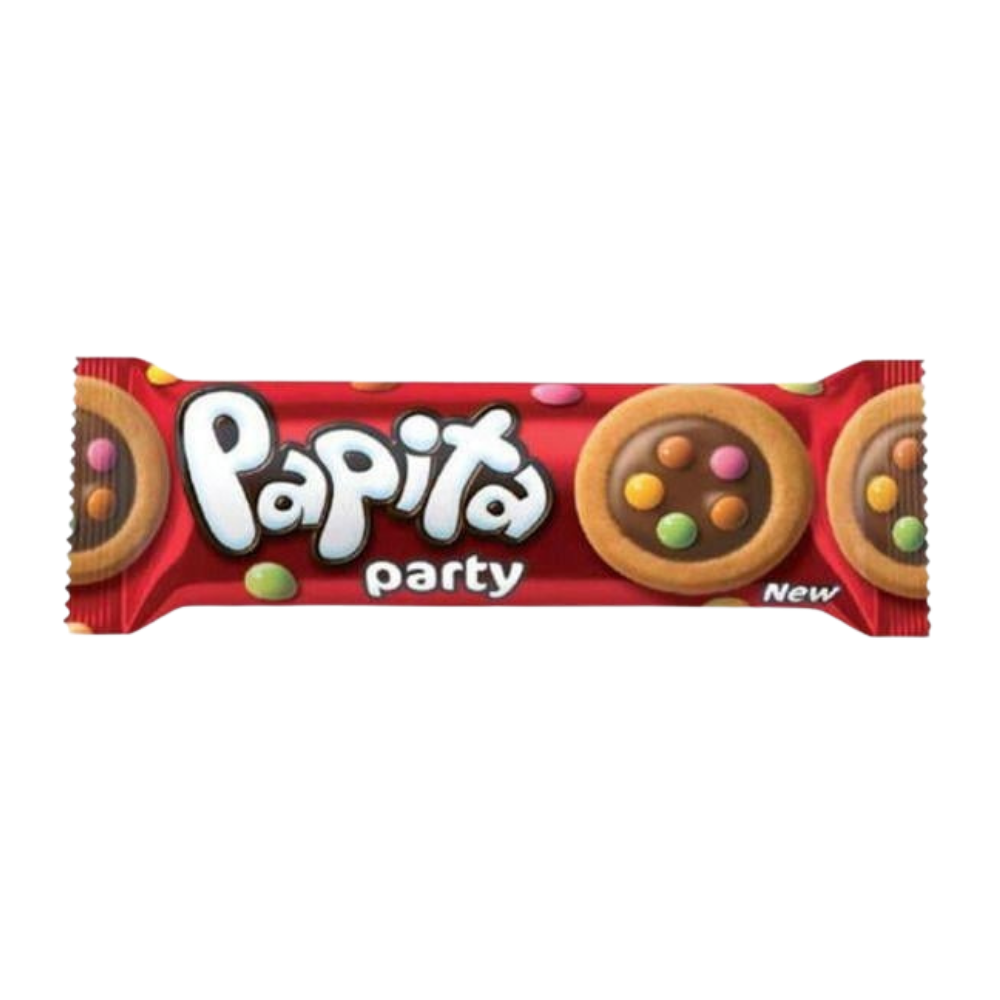 ŞÖLEN PAPITA PARTY SÜTLÜ ÇİKOLATALI DRAJELİ BİSKÜVİ 63 GRÇİKOLATALI BARMarkasızMA.BIS.5544.04