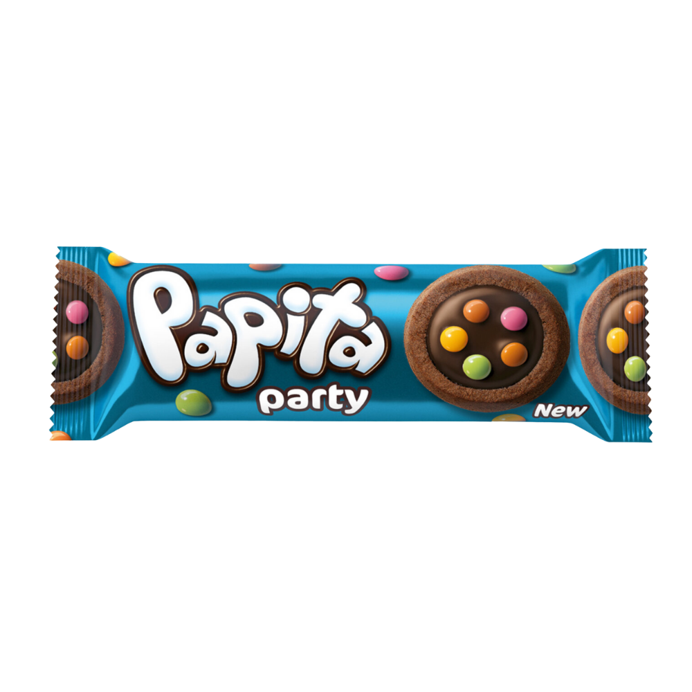 ŞÖLEN PAPITA PARTY BİTTER ÇİKOLATALI DRAJELİ BİSKÜVİ 63 GRÇİKOLATALI BARMarkasızMA.BIS.5545.04