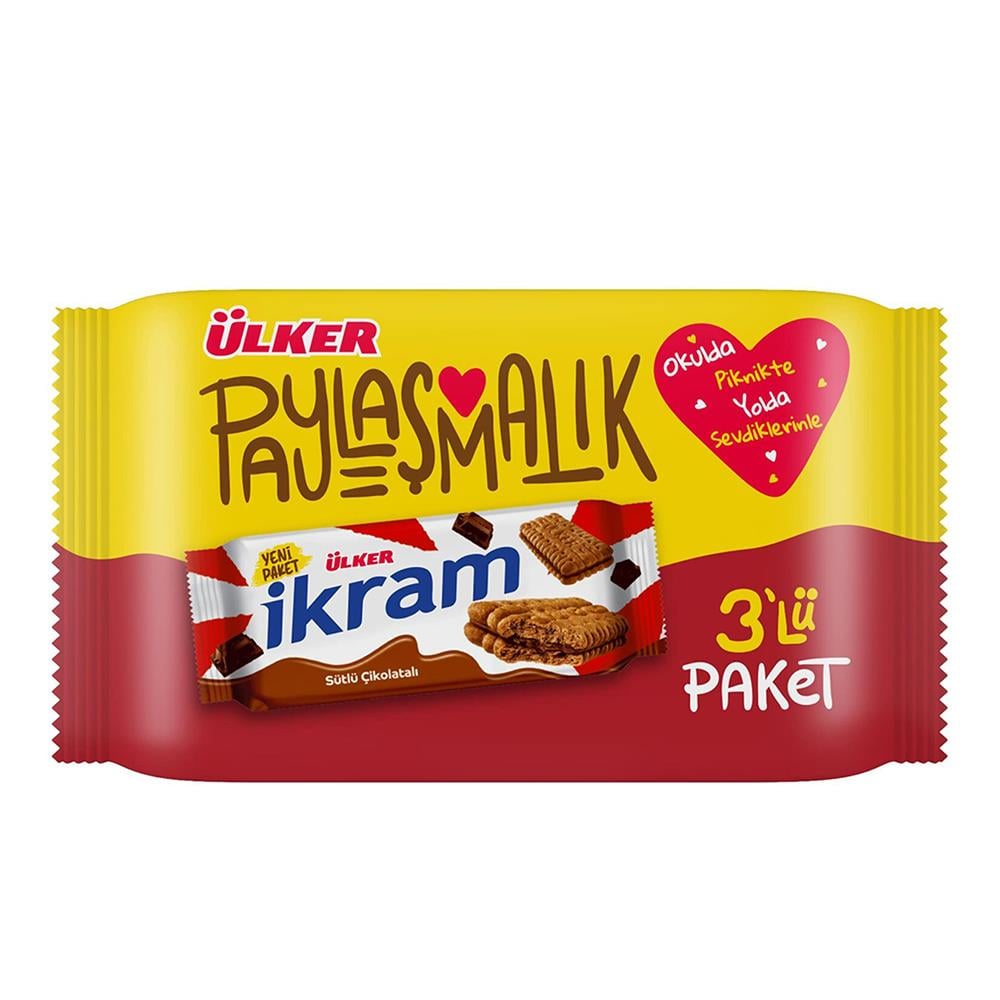 ÜLKER İKRAM KREMALI BİSKİVÜ ÇİKOLATALI GOFRET 84 GRÇİKOLATALI GÖFRETÜLKER0107701