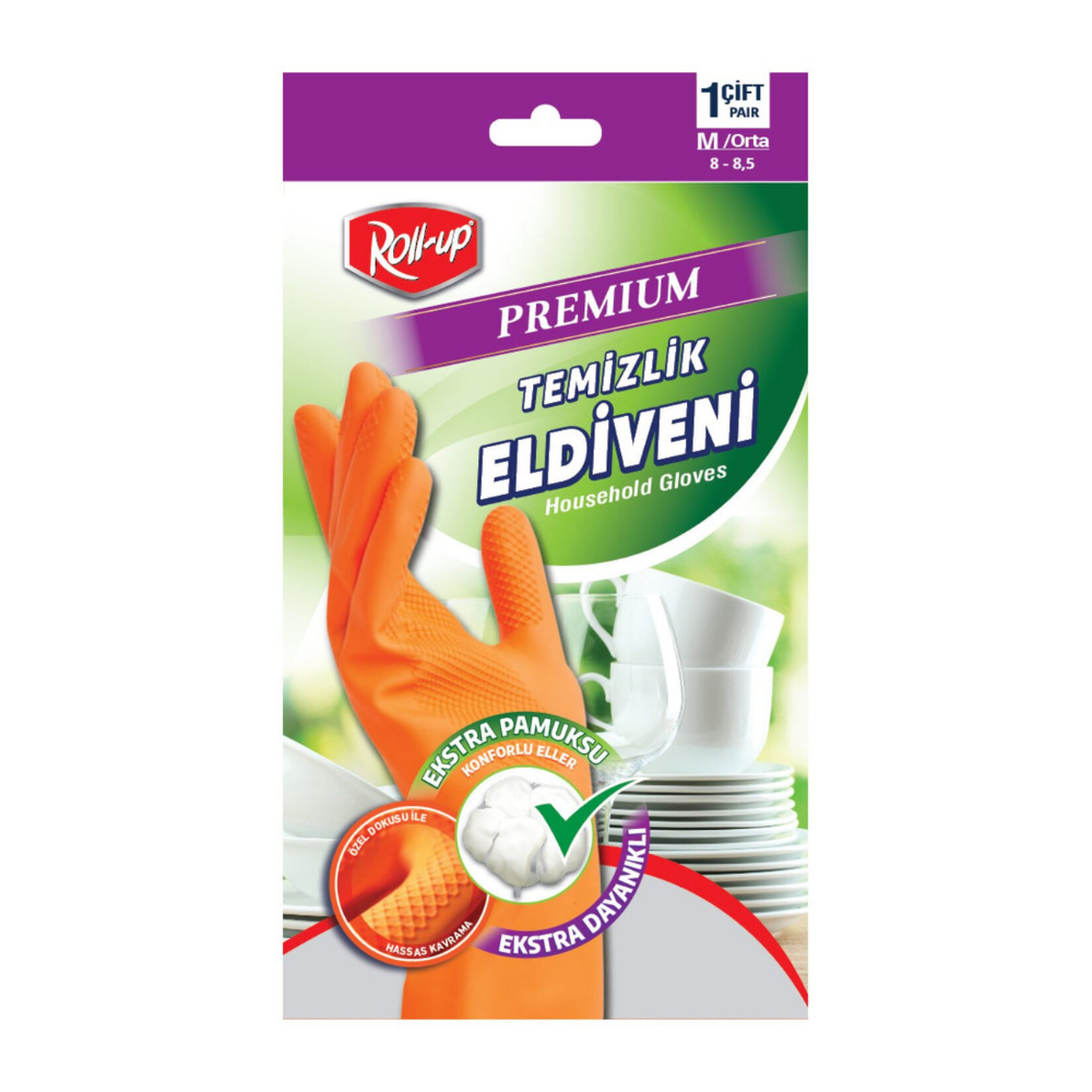 ROLL-UP TEMİZLİK ELDİVENİ M TURUNCUELDİVENMarkasızTM-ELD-0082