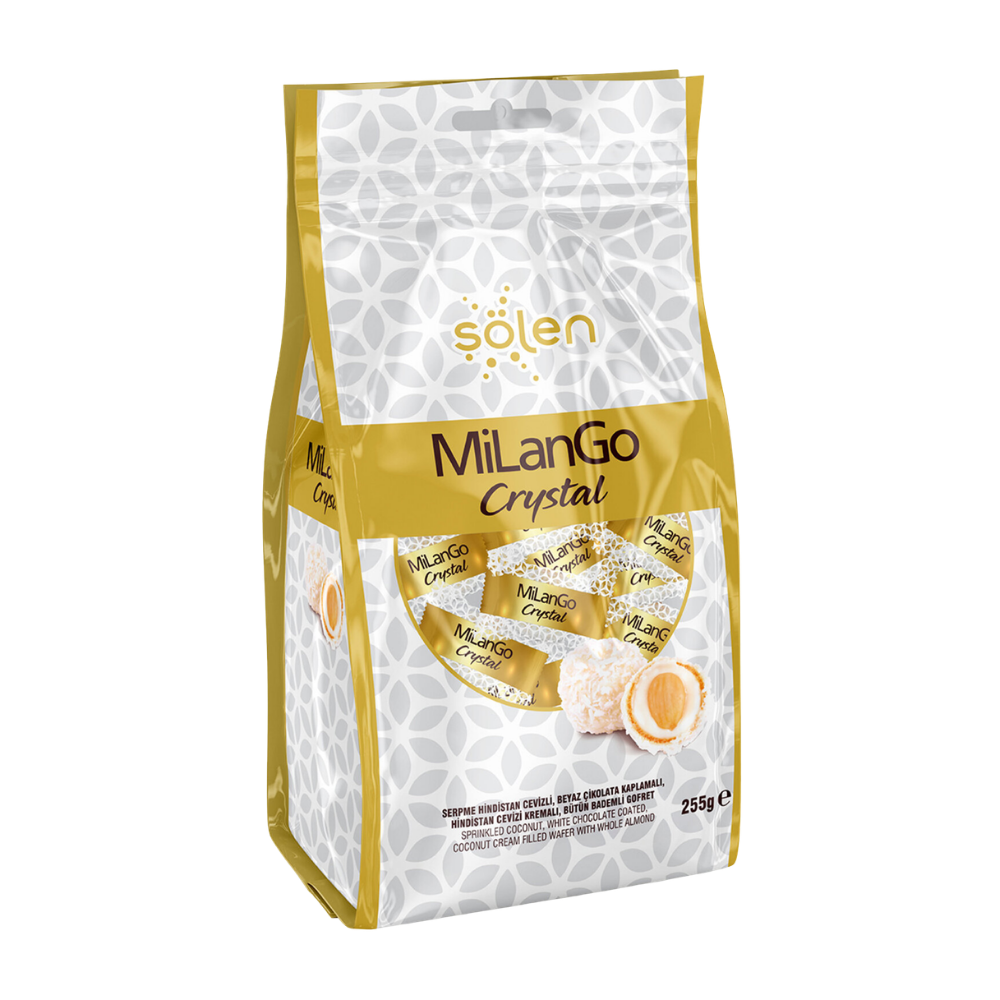 ŞÖLEN MILANGO CRYSTAL HINDISTANCEVIZLI 255 GR.HEDİYELİK ÇİKOLATAŞÖLENMA.GOF.4581.00